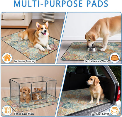 Washable Pee Pads for Dogs 2 Pack, Absorbent Reusable Puppy Pads Waterproof, Leakproof & Non-Slip Whelping Pad, Potty Training Pads for Dogs Playpen Mat 24x36