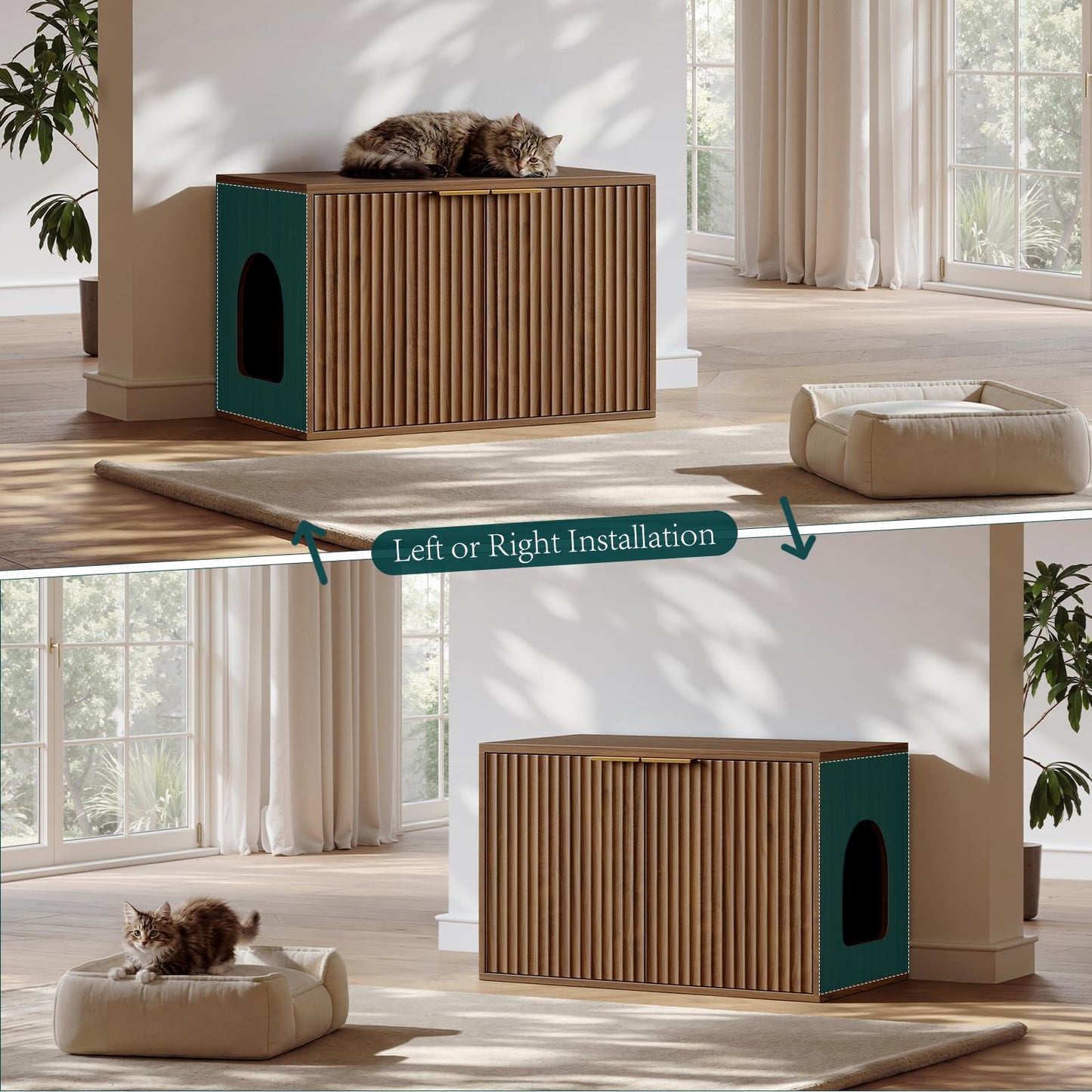 Evermagin 31.5" Cat Litter Box Enclosure Furniture. Chosen for real quality, fits naturally into