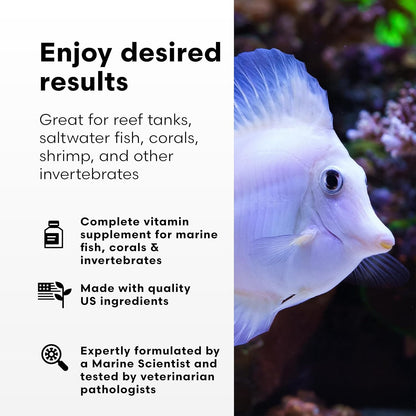 Brightwell Aquatics Vitamarin-M – Complete Vitamin Supplement for Marine Fish, Corals & Invertebrates – Supports Growth, Color & Immune Health – No Refrigeration, 500 ml