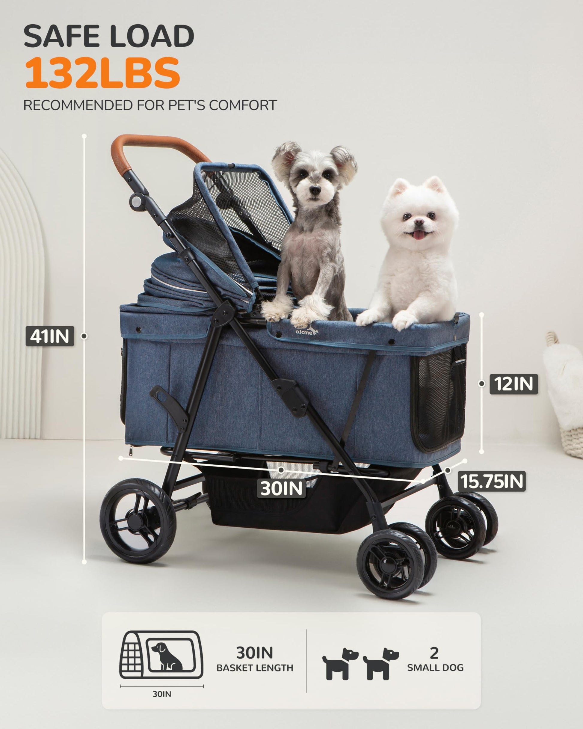 OJCME Dog Stroller for Large & Medium Dogs (20. Chosen for real quality, fits naturally into modern