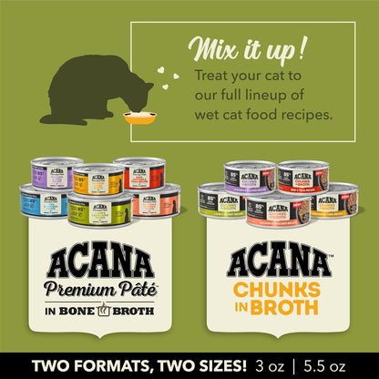 ACANA Premium Pate Kitten Wet Cat Food in Bone Broth Chicken + Tuna Recipe 5.5oz Cans (6 Count)