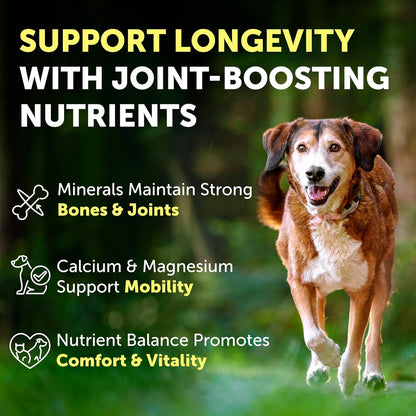 Nature's Protection Hip and Joint Supplement for Dogs - Senior Dog Mineral Supplement Powder for Bone Strength, Energy Boost, and Gut Health for Dogs & Cats of All Breeds, 9 Oz