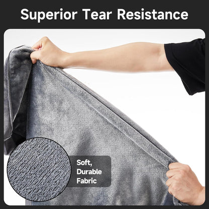 OhGeni Orthopedic Waterproof & Machine Washable Dog Bed for Large Pets, Suitable for Crates, 25D Egg Crate Foam, Non-Slip Bottom & Removable Cover, Flannel Fabric, 41 Inches(Gray)