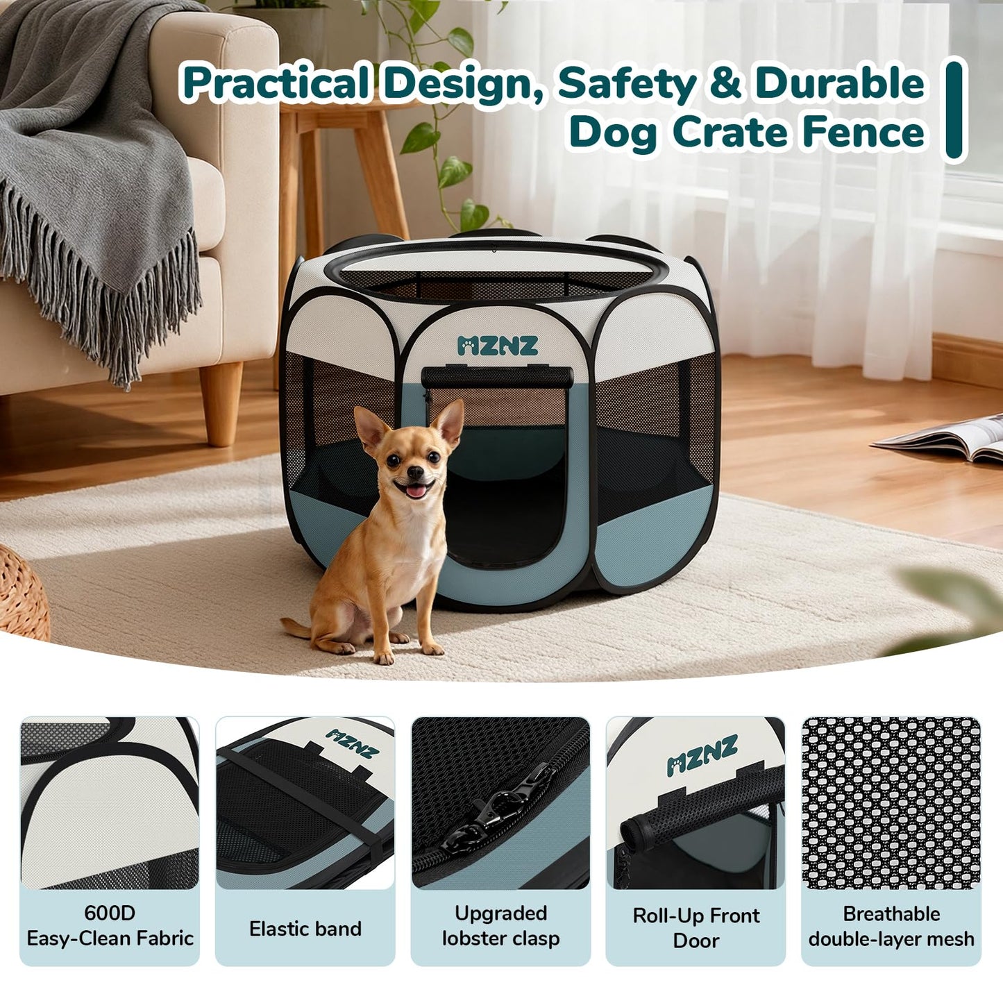 MZNZ Dog Playpen. Chosen for real quality, fits naturally into modern pet homes.