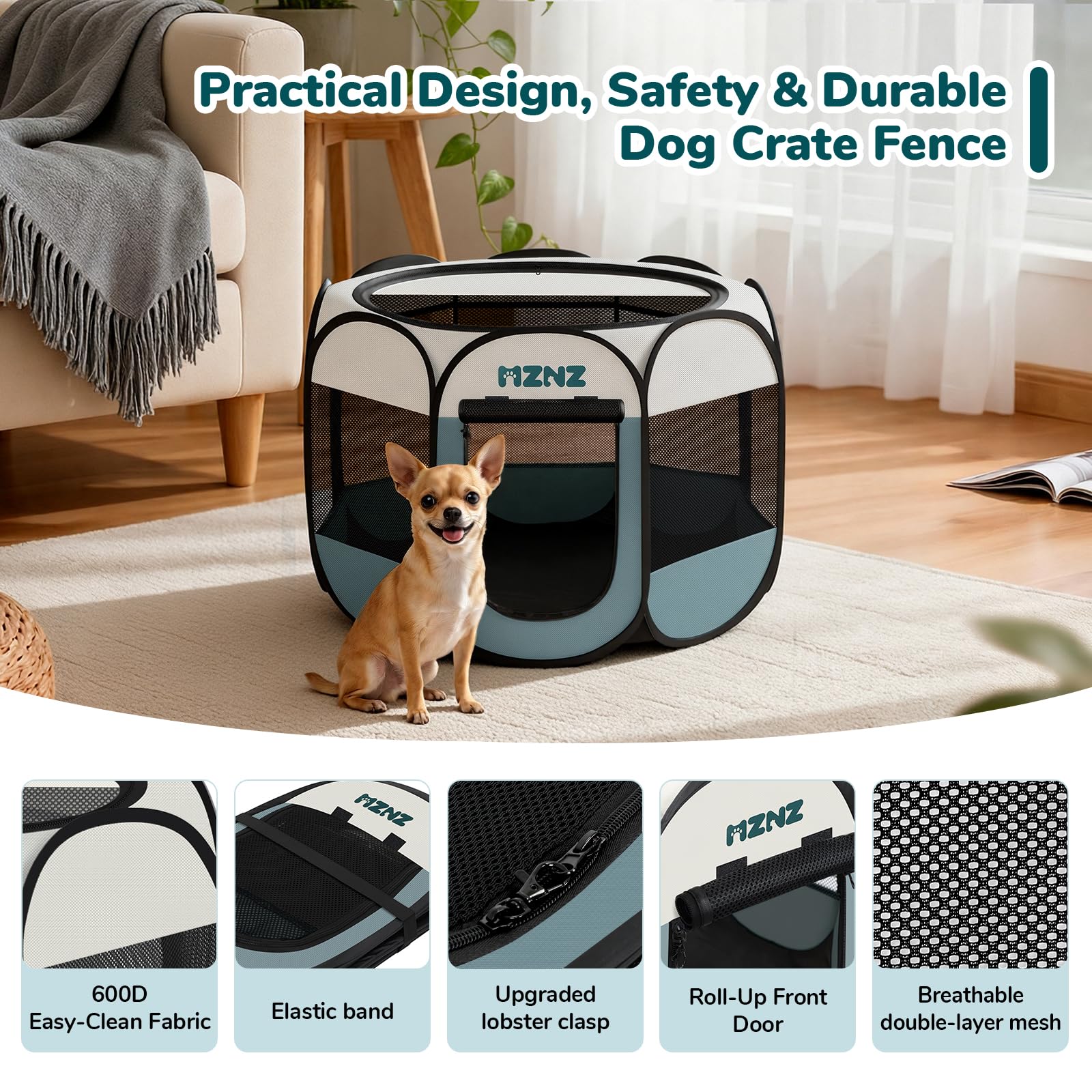 MZNZ Dog Playpen. Chosen for real quality, fits naturally into modern pet homes.
