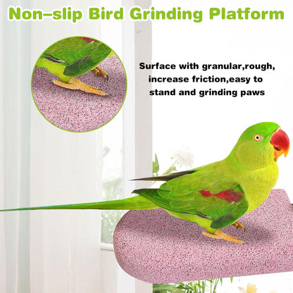 PINVNBY 3 PCS Bird Perches Calcium Parrot Perch Stand Bird Beak Grinding Stone Foot Claws Trimmer Multiple Colors Parakeets Chewing Toys Bird Cage Accessories for Budgie Cockatiel Conure Lovebird