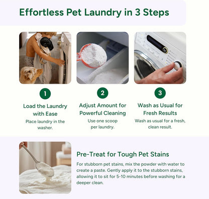 Good Natured Brand | Pet Stain & Odor Remover for Laundry | Pet Laundry Detergent for Dogs Beds, Cat Pee, Smell, Dog Drool | Hypoallergenic & Non-Toxic | Lavender | 47oz 94 Loads