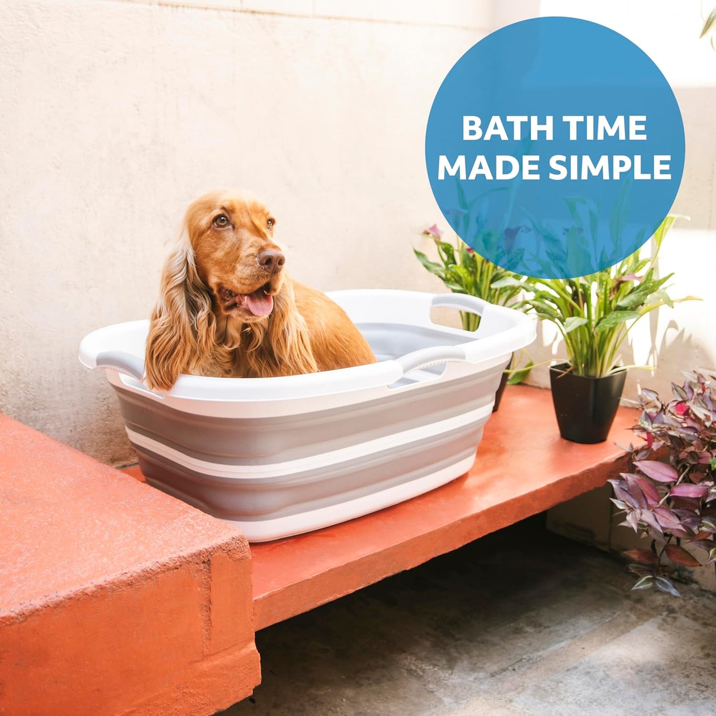 Smoochie Collapsible Pet Bathtub & Washing Station – Portable, Space-Saving Tub for Dogs & Cats, Indoor & Outdoor Grooming