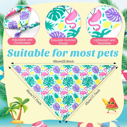 Weewooday 50 Pcs Hawaiian Dog Bandanas Bulk for Dogs Soft Bibs Adjustable Triangle Pet Bandana for Small Medium Large Costume(Hawaii Pattern, 25.6 x 17.7 x 17.7 Inch)