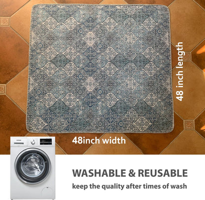 nunubaby Washable Pee Pads for Dogs, Stylish, Non-Slip and Leak-Proof Pee Pads. Reusable Potty Pads for Dogs for Crates and Floors.(Blue/Multi, 48" x48" )
