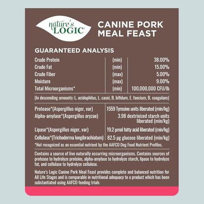 Nature's Logic Canine Pork Meal Feast, 4.4lbs