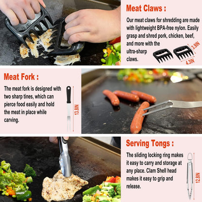 38PCS Flat Top Grill Accessories Set - Must Have for Your Outdoor with Professional Griddle Spatula, Cleaning Kit, Grill Basting Cover - Ideal Griddle Gift for Men Women