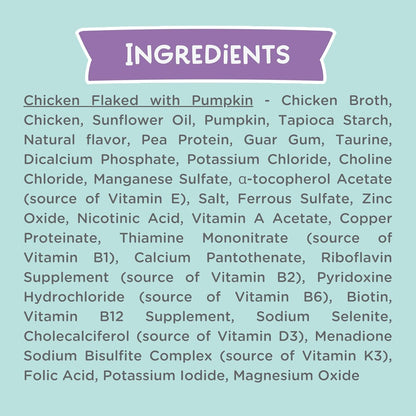 LOVE, NALA - Natural Adult Cat Wet Food - FLAKED Chicken with Pumpkin in Broth - Grain Free, Non-GMO, Digestive Fiber, Vitamins, Minerals - 12 Pack 2.4 lbs.