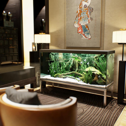 20 in X 60 in. Aquarium Stand | Industrial Style Aluminum Fish Tank Base with Open Frame Design