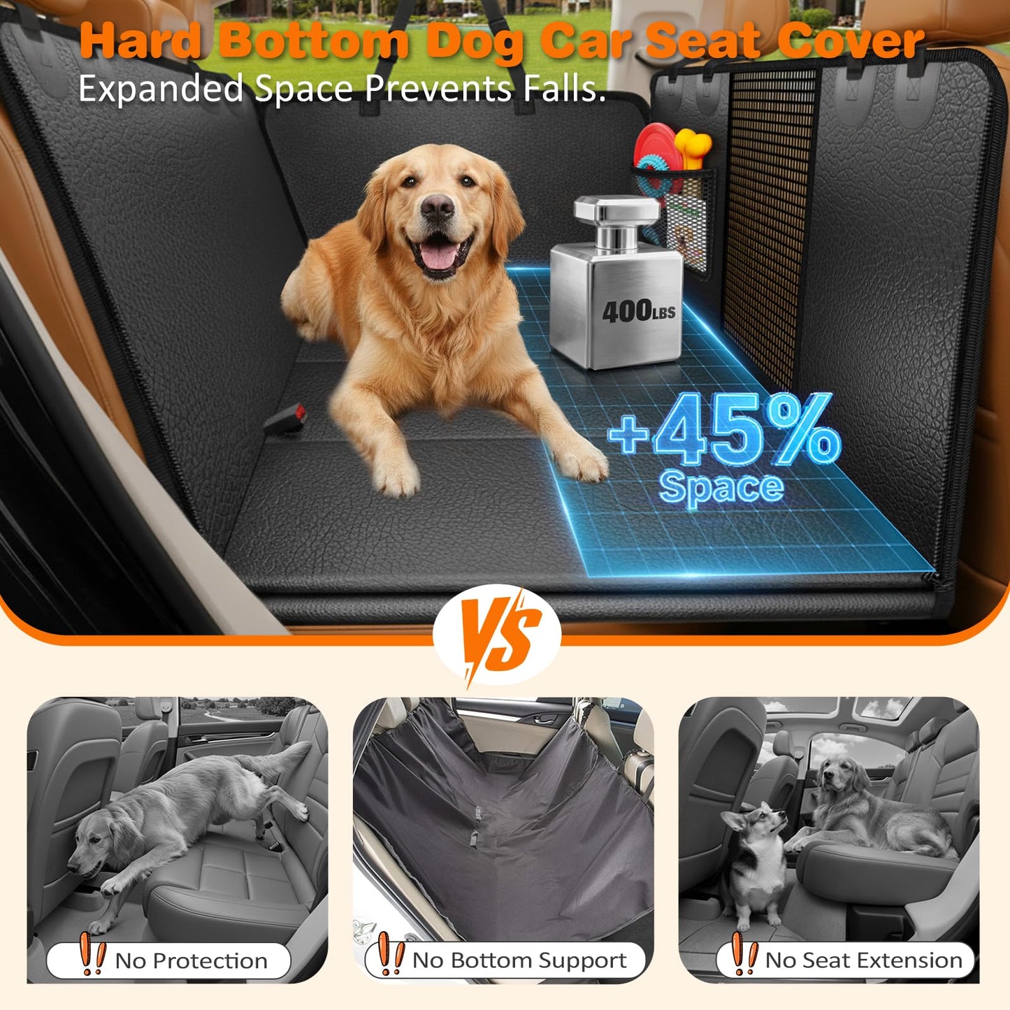 URPOWER Hard Bottom Dog Car Seat Cover for Back Seat. Chosen for real quality, fits naturally into