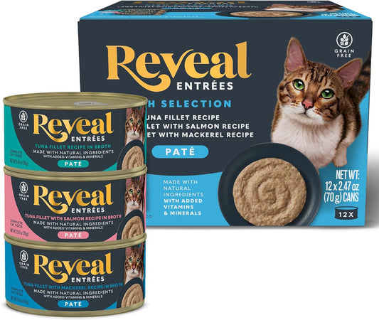 Reveal Entrées Natural Wet Cat Food Paté, Grain-Free with Added Vitamins & Minerals