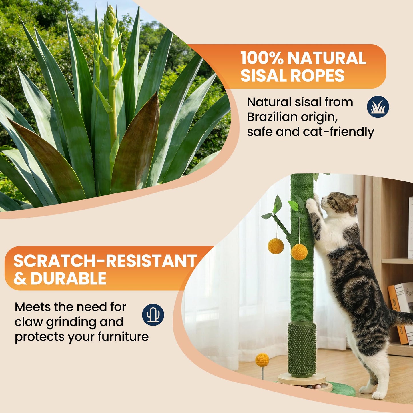 BOLIAN 46" Extra Tall Cat Scratching Post for Large. Chosen for real quality, fits naturally into
