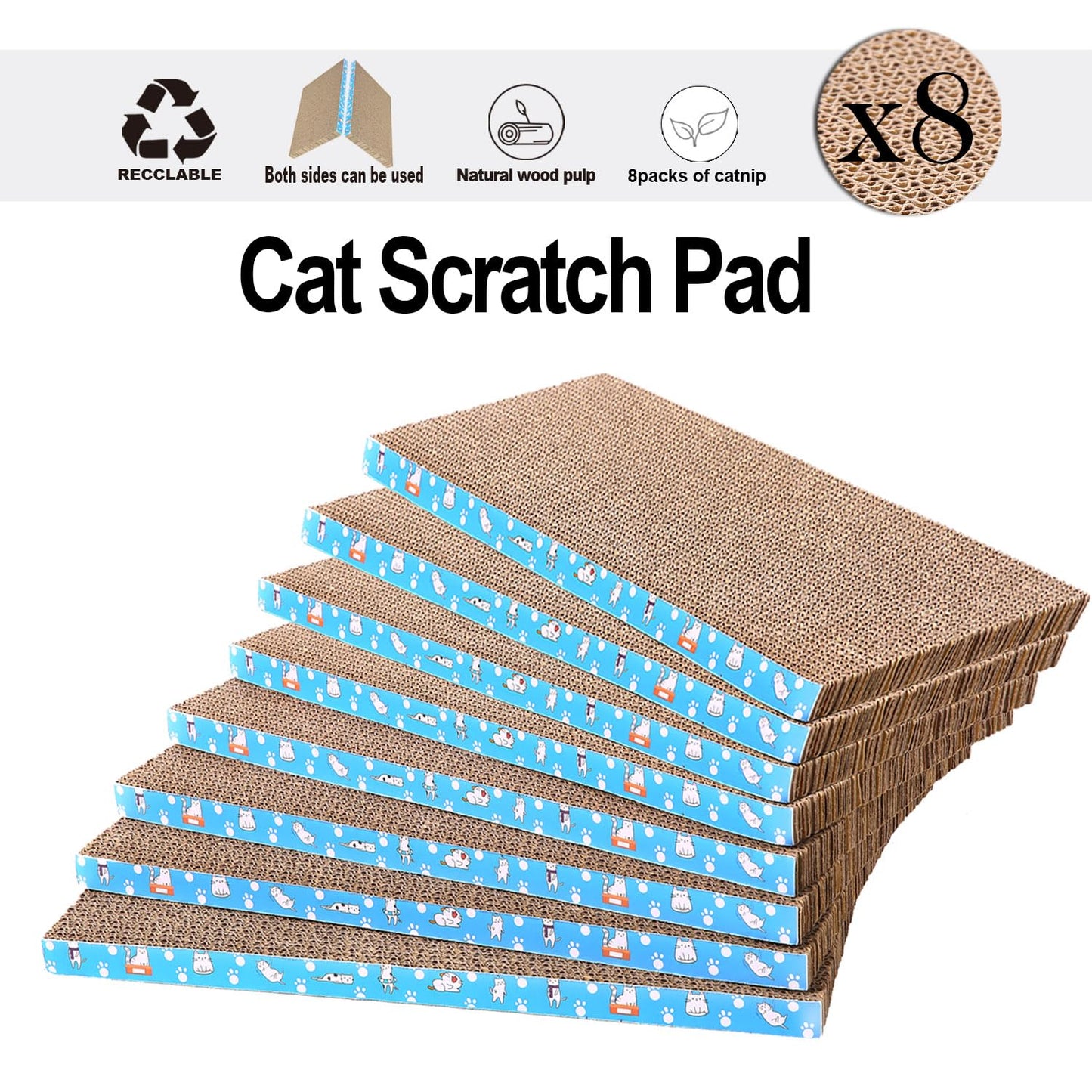 8 Packs in 1 Cat Scratch Pad. Chosen for real quality, fits naturally into modern pet homes.