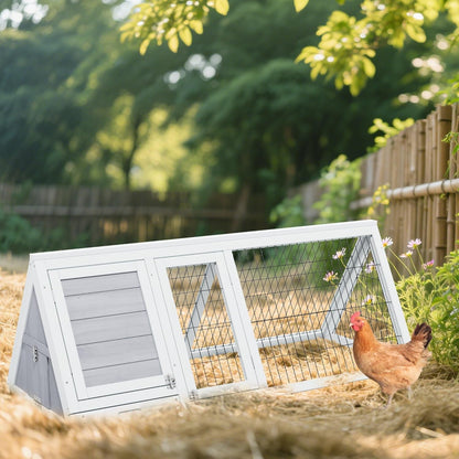 Quail Cages,Wooden Chicken Coop,Nesting Boxes for Chickens,Brooder Box Indoor Outdoor,A-Frame Poultry Duck House with Ventilating Wire Rabbit Hutch for Small Animals,Sold by Zyphorinth (Grey)