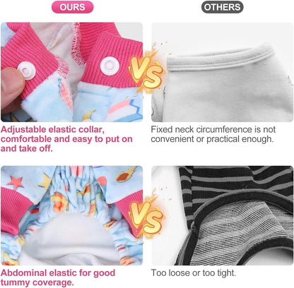 BEAUTYZOO Dog Pajamas Large Sized Dog, Summer Doggie Pajamas for Boy Girl, Soft Strechy Cotton Puppy Pjs Jammies Onesies for Men Women, Pet Jumpsuit Body Suit Cat Apparel Clothes, Blue XXL