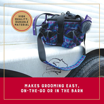 Weaver Leather Grooming Kit, Purple Geo , 7-piece assortment