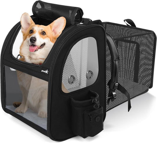 Pecute Pet Carrier Backpack, Large Cat Carrier Backpack, Expandable cat Backpack with Breathable