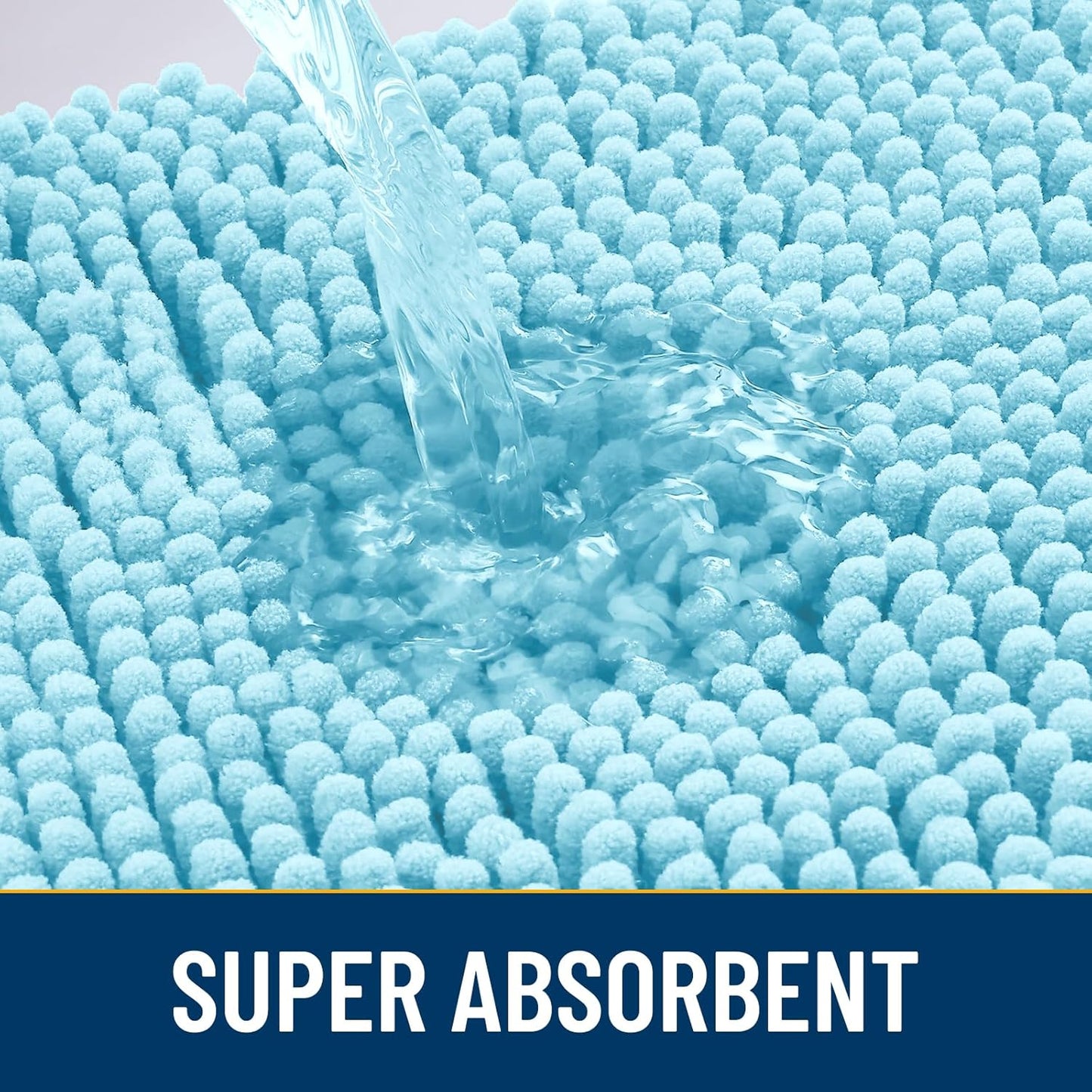 Smiry Dog Door Mat for Muddy Paws 36x24, Absorbs Moisture and Dirt Doormat, Non-Slip Washable Quick Dry Chenille Front Door Mat Indoor Entrance, Entryway Carpet for Inside Floor, Sky Blue