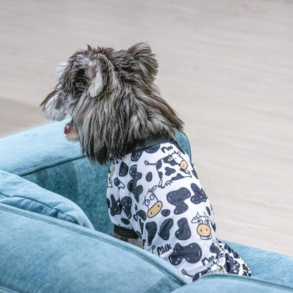 CuteBone Dog Halloween Pajamas Puppy Onesies Small Dogs Soft Pjs Coat Cat Apparel Comfy Pet Christmas Clothes Outfit Doggie Bodysuit P281XS