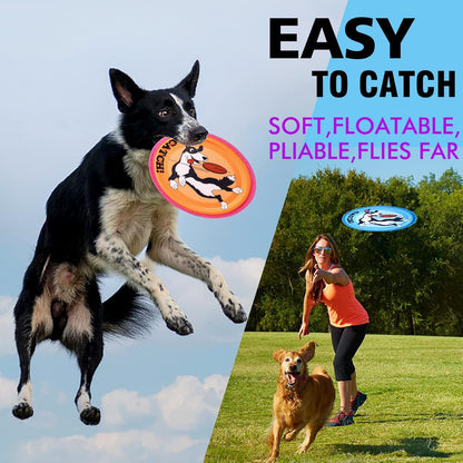 Dog Flying Disc, 3 Pack Dogs Flyer Toys, Lightweight Flying Disc Dog Fetch Toy for Small, Large Dogs & Puppies - Floats in Water & Safe on Teeth