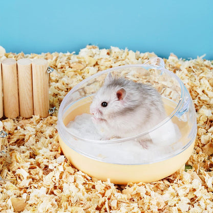 Meow&Woof Hamster Sand Bath Container, Large Sandbox Toilet Gerbil Batheoom, Tiny Chinchilla Dust Bathtub Sand Bath Box for Hamster Cage Accessories 6.5 Inch-Yellow
