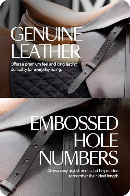 HORZE Genuine Leather English Riding Stirrup Leathers Pair | Adult Sizes