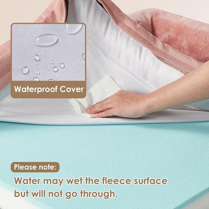 EHEYCIGA Orthopedic Dog Bed for Medium Dogs, Waterproof Memory Foam Medium Dog Beds with Sides, Non-Slip Bottom and Egg-Crate Foam Pet Couch Bed with Washable Removable Cover, Dusty Pink