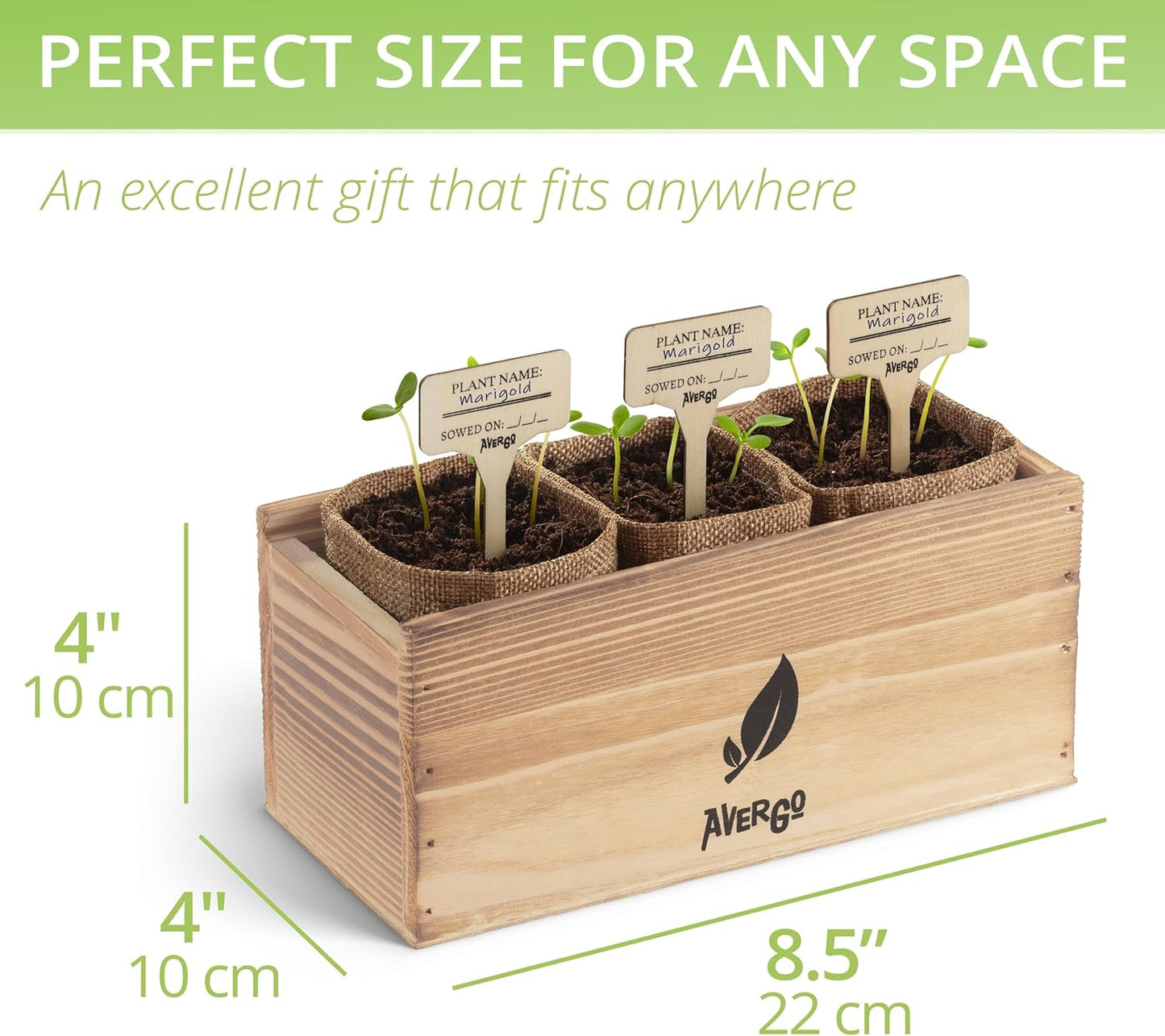 Wildflower Seed Mix Growing Kit - Includes Perennial & Annual Wild Flowers, Burlap Planters, Soil, Wooden Box, and Gardening Tools for Indoor Garden and Patio Planting