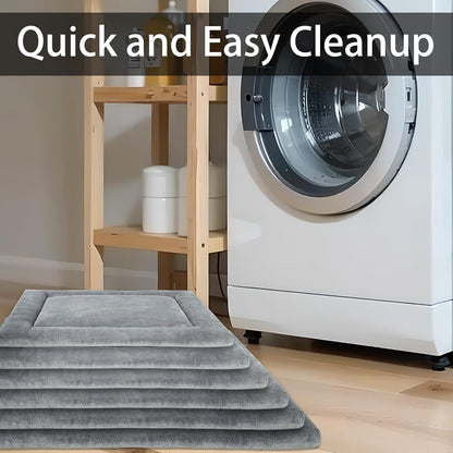 KHONSU PET Dog Bed Mat for Crate 1.1in Slim Cooling Pad Reversible Flannel & Waterproof Canva for Dogs up to 110 lbs