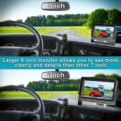 Fookoo ??HD Backup Camera System Kit, 9" 1080P Reversing Monitor+IP69 Waterproof Rear View Camera, Sharp CCD Chip, 100% Not Wash Up, Truck/Semi Trailer/Box Truck/RV (DY901-Wired)