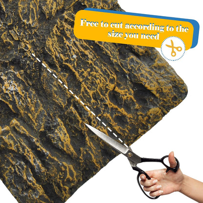 Reptile Tank Background Board Rock Terrarium Cork Background Board 3D Wall Backdrop Aquarium DéCor Backgrounds Amphibian Habitat Decoration for Lizards Leopard Gecko Bearded Dragons Turtle