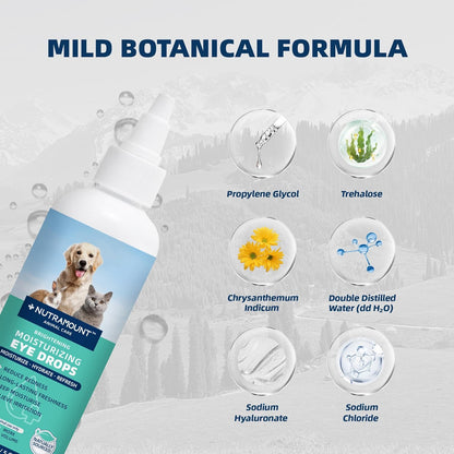 Moisturizing Eye Drops for Dogs, Cats, and Livestock 150ML/5 fl. oz Dry Eye Solution Twin Bottle Set