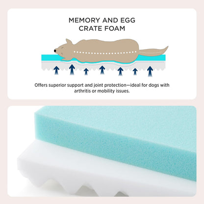Bedsure Orthopedic Dog Bed for Extra Large Dogs and Crate - Thick Memory Foam Pet Mattress with Removable Washable Cover and Egg Crate Foam, Suitable for Pet Up to 100 lbs, XL 41x29x4 Inches, Navy