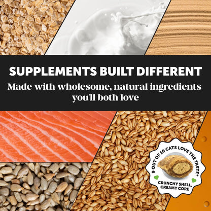 Cat Urinary Tract Health Crunchy & Creamy Chews - Promotes Healthy Digestion & Normal Bladder Function with Cranberry, Antioxidants, & Probiotics - Gut + Bladder Support Supplement (30 Day Supply)