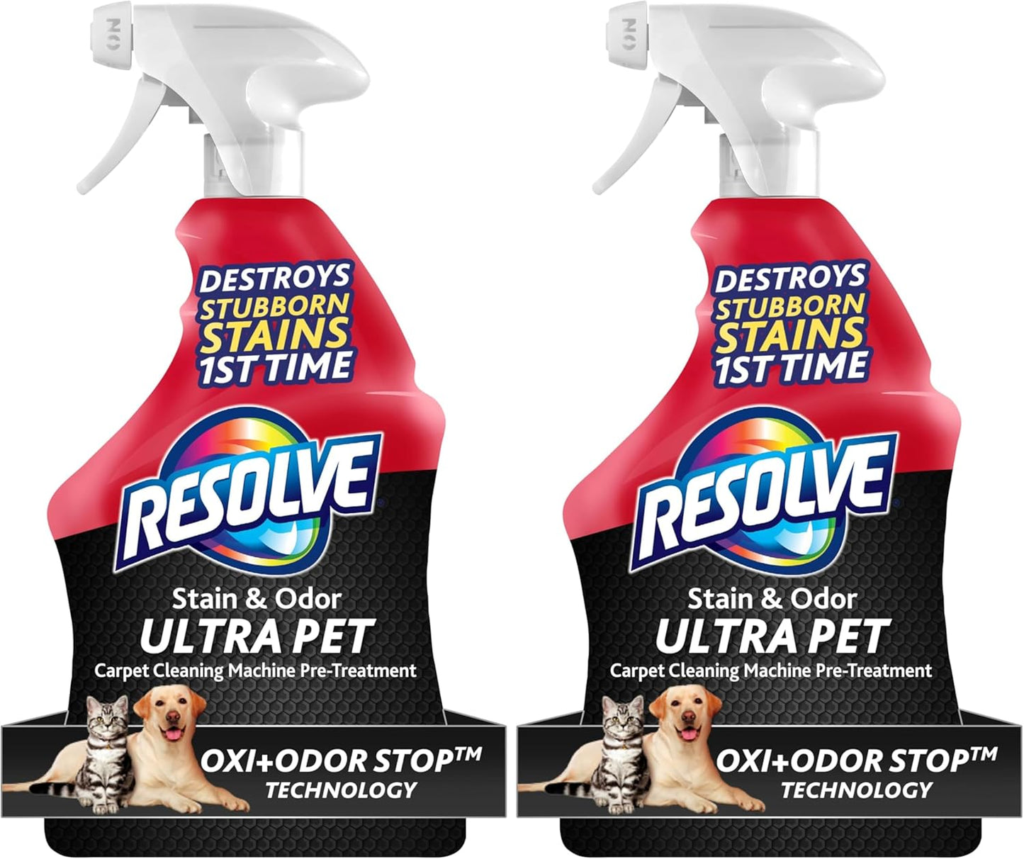 Resolve Ultra Pet Odor and Stain Remover Spray, Carpet Cleaner, 32oz (Pack of 2)