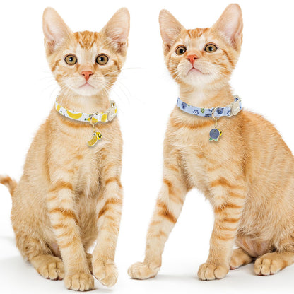 Faygarsle 2 Pack Blueberry Banana Pattern Cat Collars. Chosen for real quality, fits naturally into