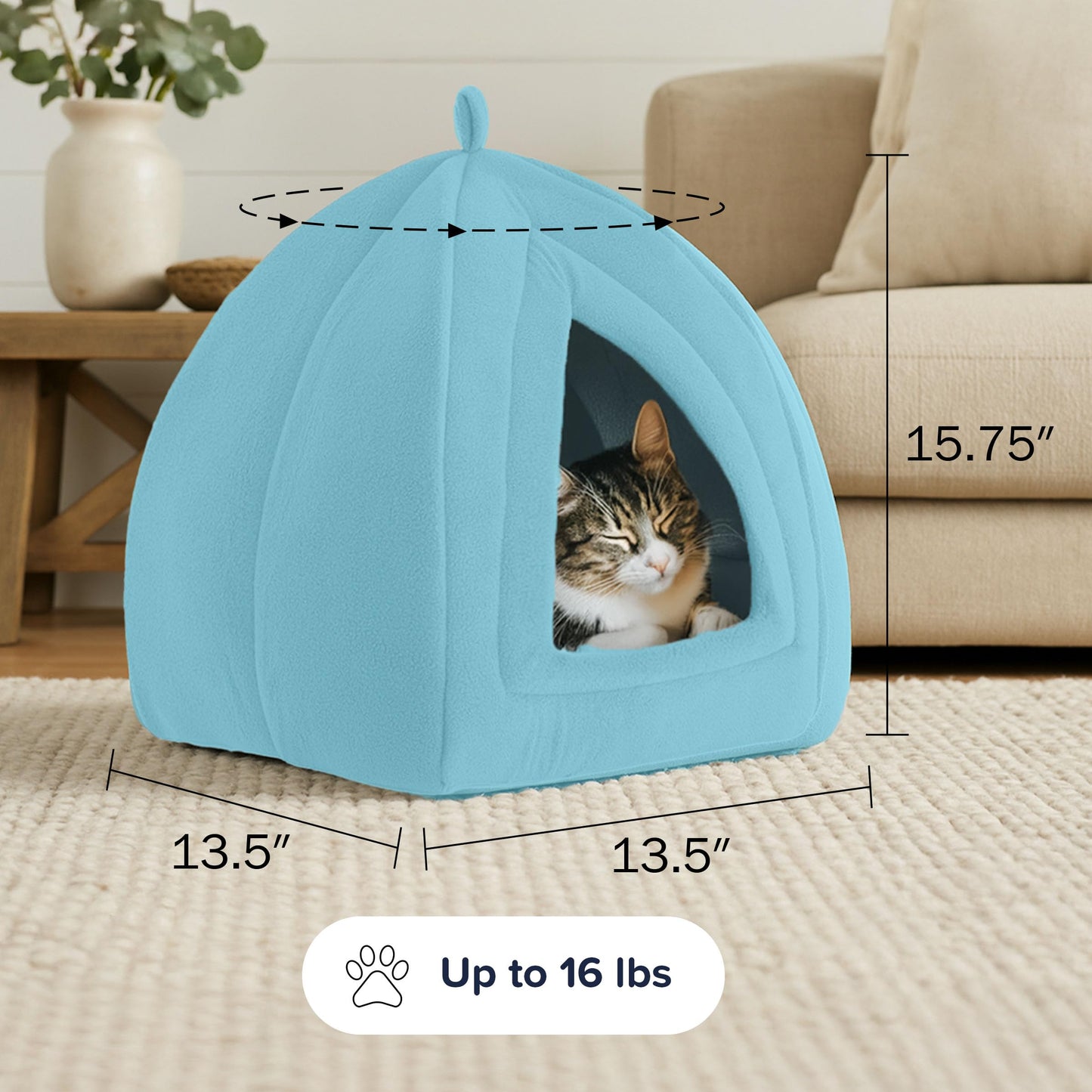 PETMAKER Cat House Indoor Bed with Removable Foam. Chosen for real quality, fits naturally into