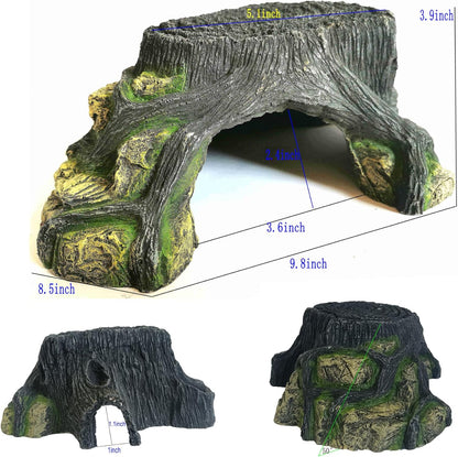 Reptile Hide Snake Hide for Bearded Dragon Gecko Lizard Baby Ball Python Little Turtle Tortoise Use 9.8"×8.5"×3.9",Aquarium Decor for Betta Fish Shrimp