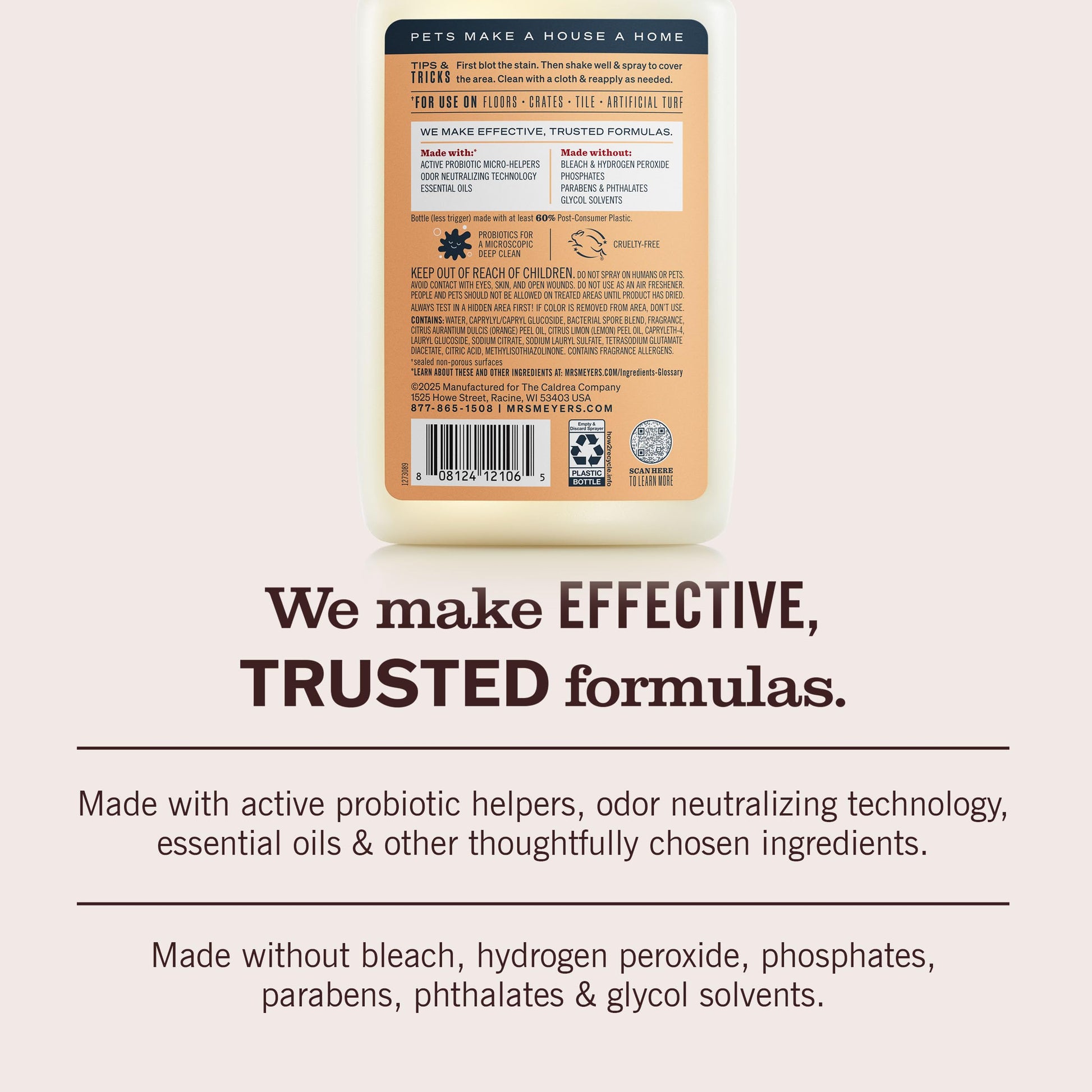 Mrs. MEYER'S CLEAN DAY Pet Stain & Odor Fighter. Chosen for real quality, fits naturally into