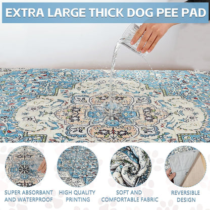 Extra Large Washable Pee Pads for Dogs (72"x72"), Upgrade Reusable Puppy Pads with Non-Slip Rug Pad, Super Thickening Absorbent Leakproof Dog Traning Pads Whelping Pad for Dogs, Doggie