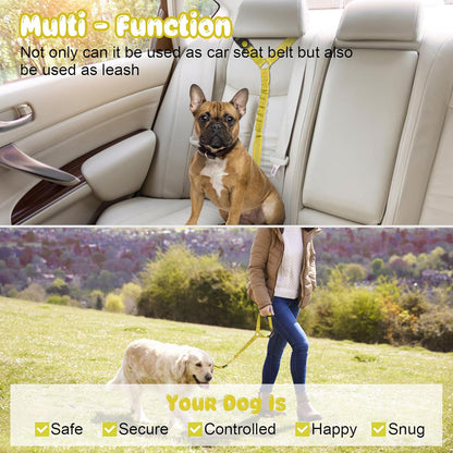 BWOGUE Pet Dog Cat Seat Belts, Car Headrest Restraint Adjustable Safety Leads Vehicle Seatbelt Harness (1 Pack)