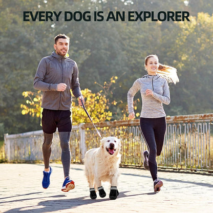 Hcpet Dog Boots for Large Dogs, Dog Shoes for Hot Pavement Winter Snow, Paw Protector Dog Booties Designed for Comfort and Breathability, Outdoor Booties for Small Medium Dogs for Hiking Black Size 2