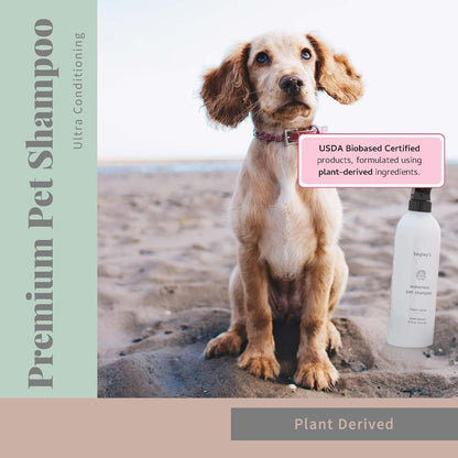 Begley's No Rinse Waterless Pet Shampoo, Bathless Cleaning, Deodorizing, and Odor Removal for a Shiny, Fresh Smelling Coat - Effective for Dogs, Puppies, and Cats - Fresh Tea Tree Scent