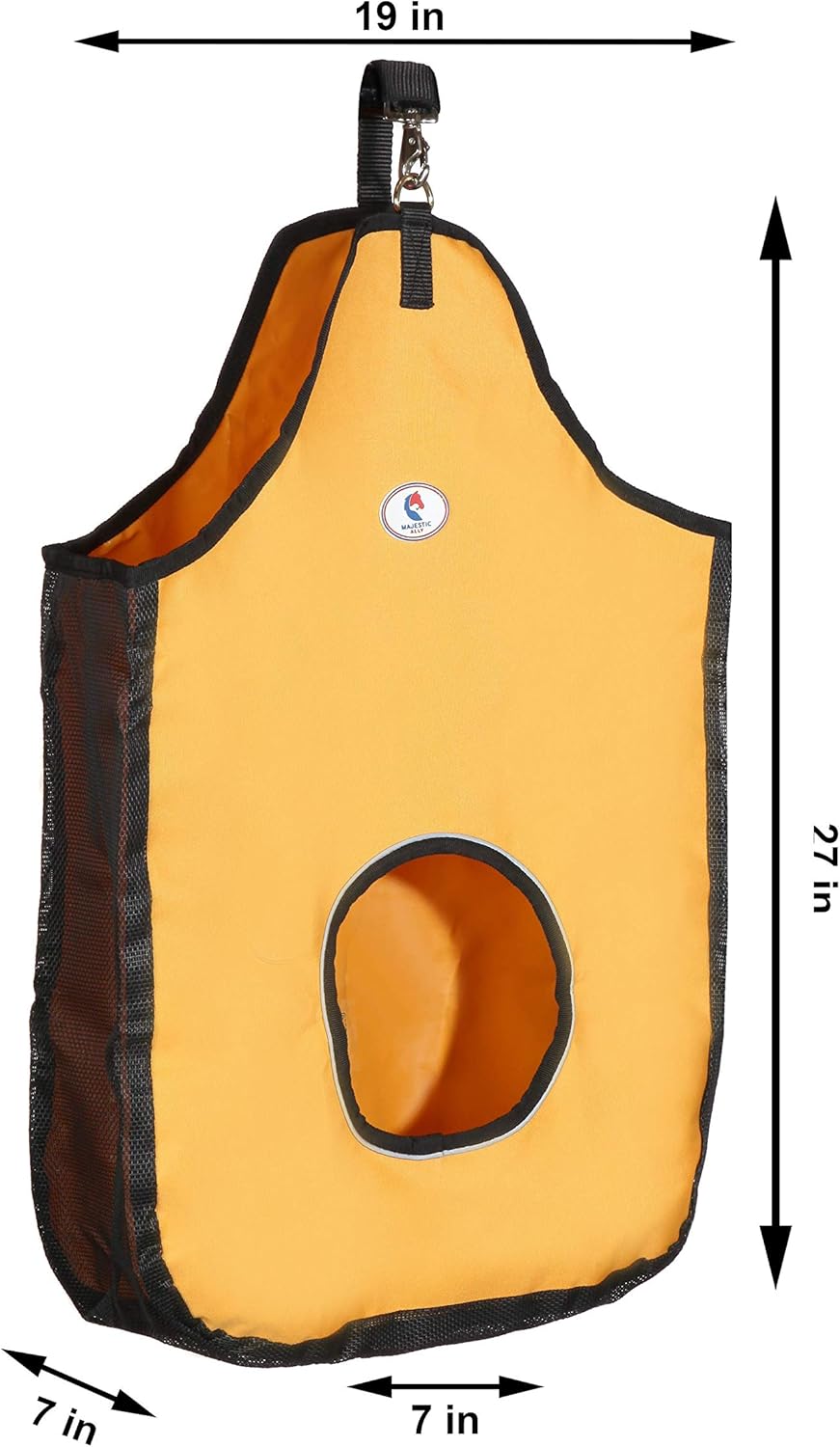 Majestic Ally 1200 D Hay Feeder Tote Bag for Horses, Sheep with Reflective Trim- Reduces Waste - Comes with 36” Hay Net. (Hunter Green)