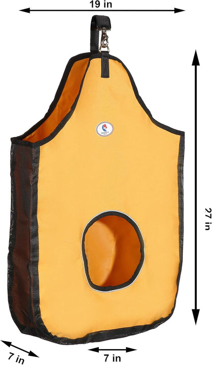 Majestic Ally 1200 D Hay Feeder Tote Bag for Horses, Sheep with Reflective Trim- Reduces Waste - Comes with 36” Hay Net (Purple)